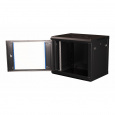 Шкаф 19" телекоммуникационный настенный, 9U 501x600х450 мм, дверь стекло, черный